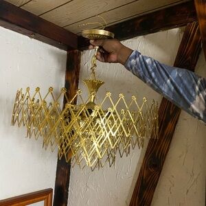 Vintage Large Expandable Metal Chandelier